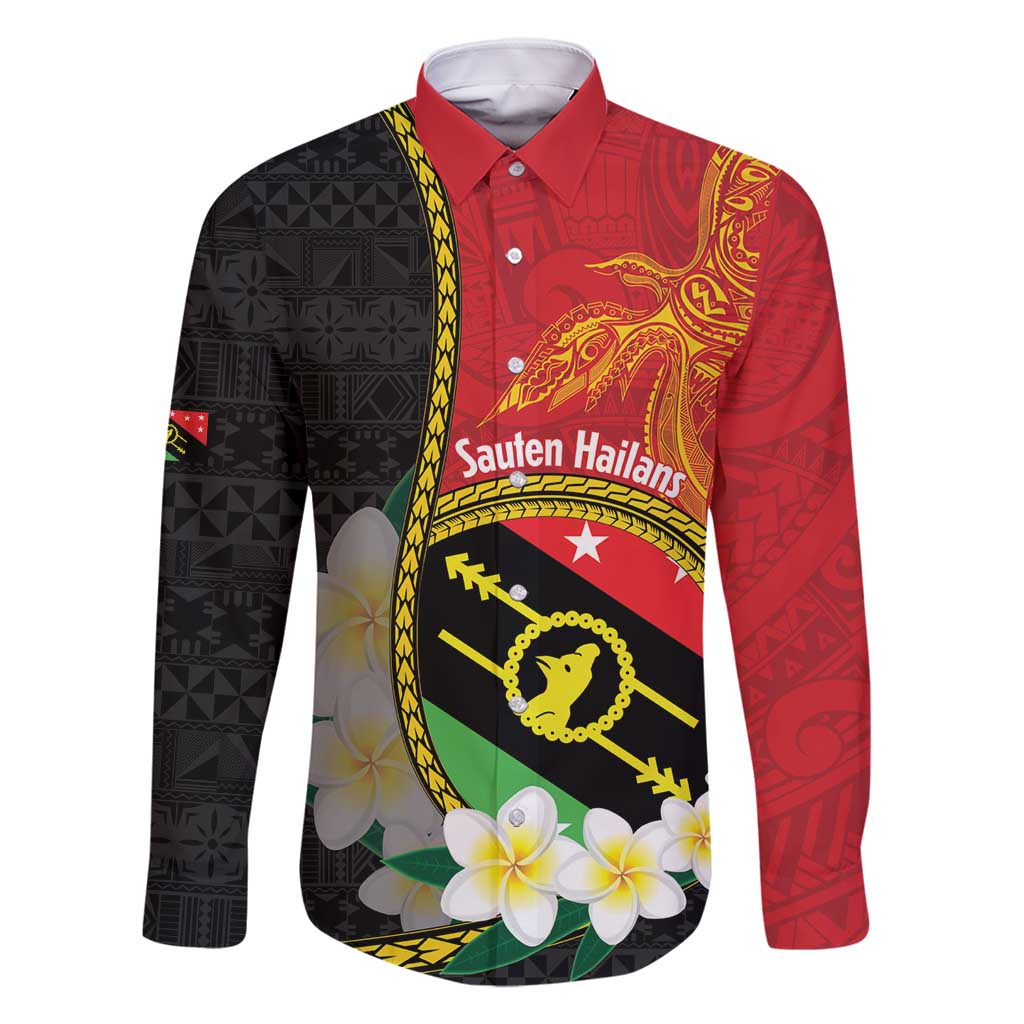 Personalised PNG Sauten Hailans Family Matching Tank Maxi Dress and Hawaiian Shirt Papua New Guinea Plumeria Melanesian Pattern - Polynesian Pride