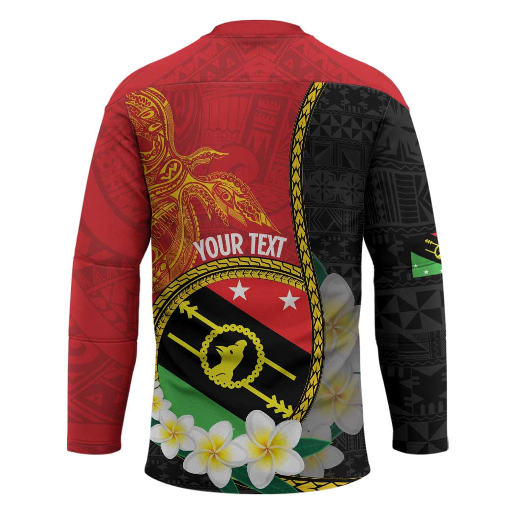 Personalised PNG Sauten Hailans Hockey Jersey Papua New Guinea Plumeria Melanesian Pattern - Polynesian Pride