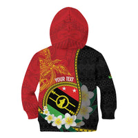 Personalised PNG Sauten Hailans Kid Hoodie Papua New Guinea Plumeria Melanesian Pattern - Polynesian Pride
