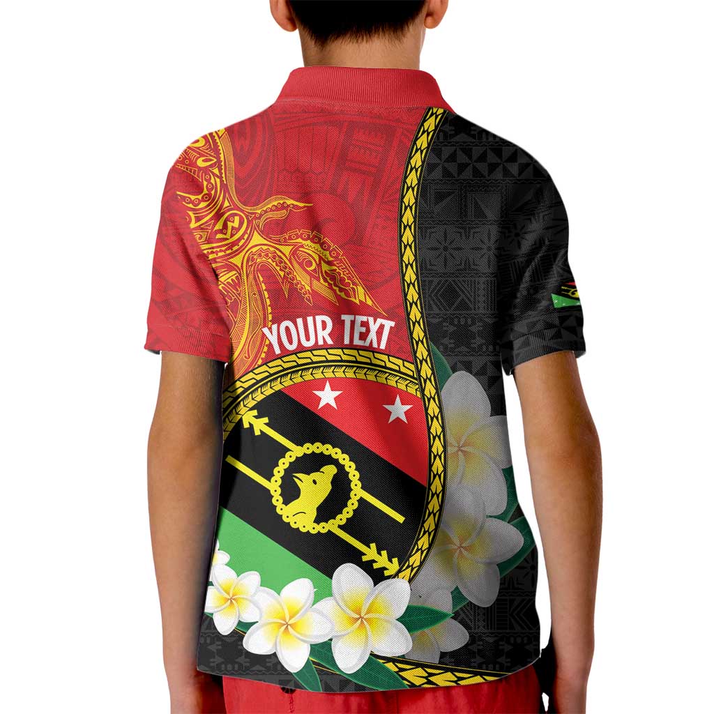 Personalised PNG Sauten Hailans Kid Polo Shirt Papua New Guinea Plumeria Melanesian Pattern - Polynesian Pride