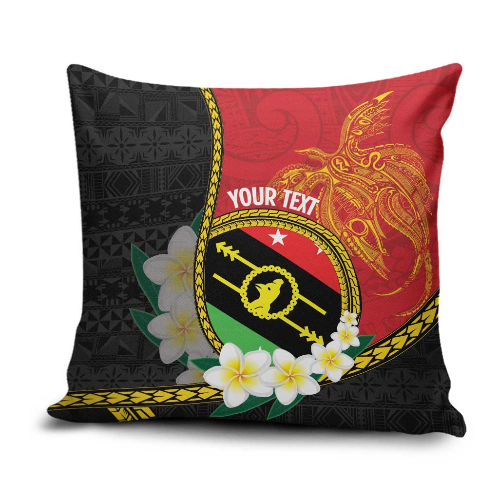 Personalised PNG Sauten Hailans Pillow Cover Papua New Guinea Plumeria Melanesian Pattern - Polynesian Pride