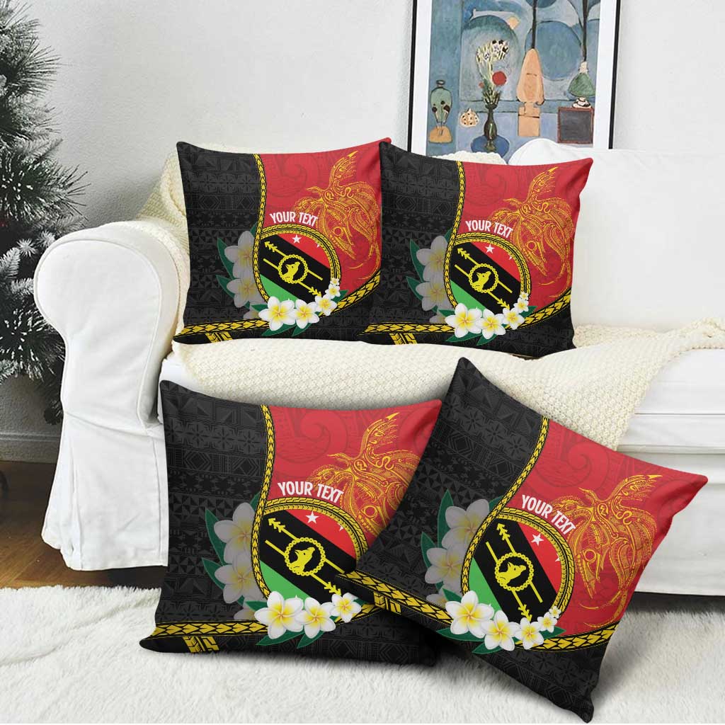 Personalised PNG Sauten Hailans Pillow Cover Papua New Guinea Plumeria Melanesian Pattern - Polynesian Pride