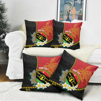Personalised PNG Sauten Hailans Pillow Cover Papua New Guinea Plumeria Melanesian Pattern - Polynesian Pride