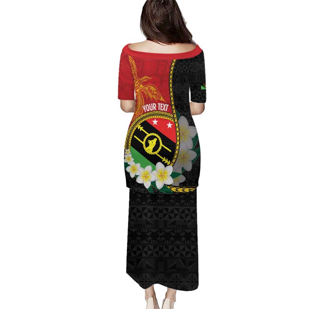 Personalised PNG Sauten Hailans Puletasi Papua New Guinea Plumeria Melanesian Pattern - Polynesian Pride