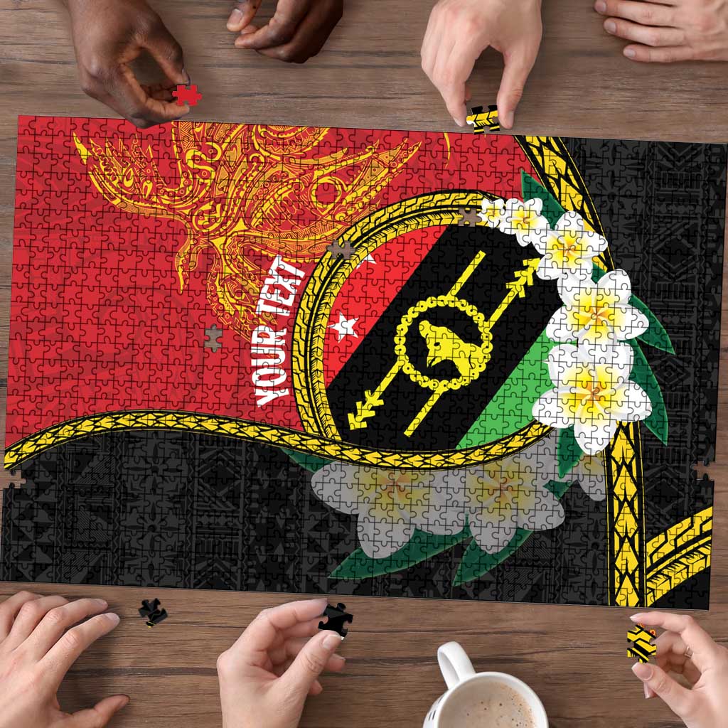Personalised PNG Sauten Hailans Puzzle Papua New Guinea Plumeria Melanesian Pattern - Polynesian Pride