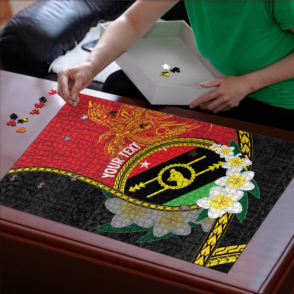 Personalised PNG Sauten Hailans Puzzle Papua New Guinea Plumeria Melanesian Pattern - Polynesian Pride