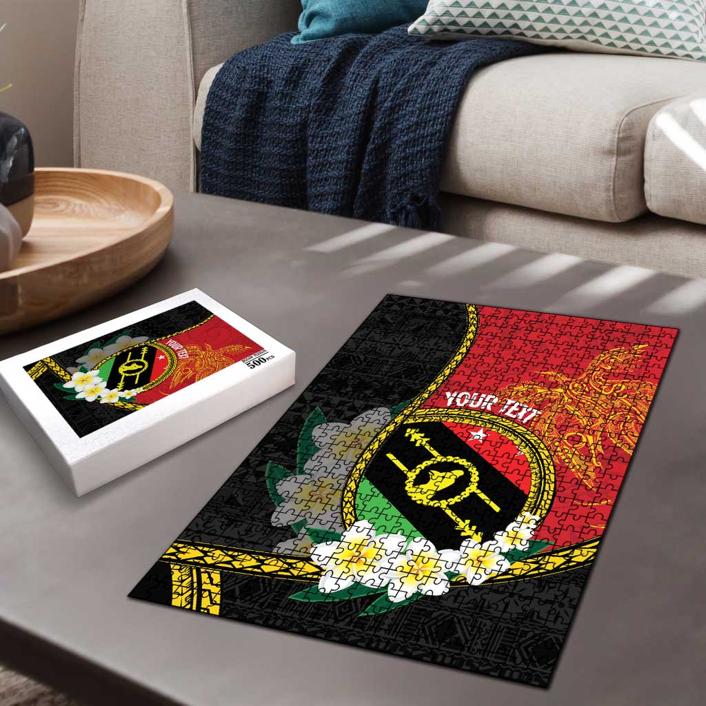 Personalised PNG Sauten Hailans Puzzle Papua New Guinea Plumeria Melanesian Pattern - Polynesian Pride