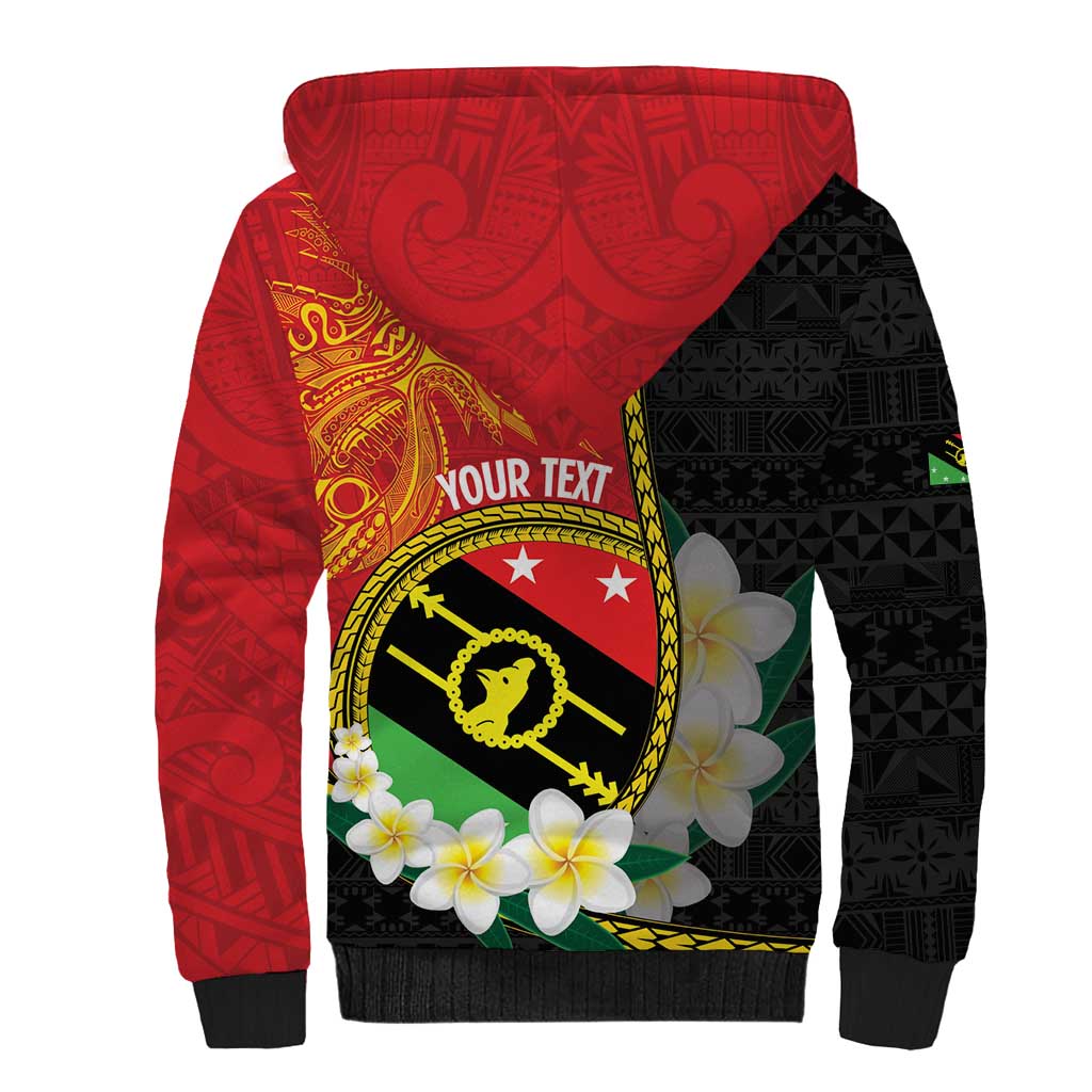 Personalised PNG Sauten Hailans Sherpa Hoodie Papua New Guinea Plumeria Melanesian Pattern - Polynesian Pride
