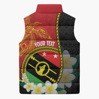Personalised PNG Sauten Hailans Sleeveless Puffer Jacket Papua New Guinea Plumeria Melanesian Pattern - Polynesian Pride