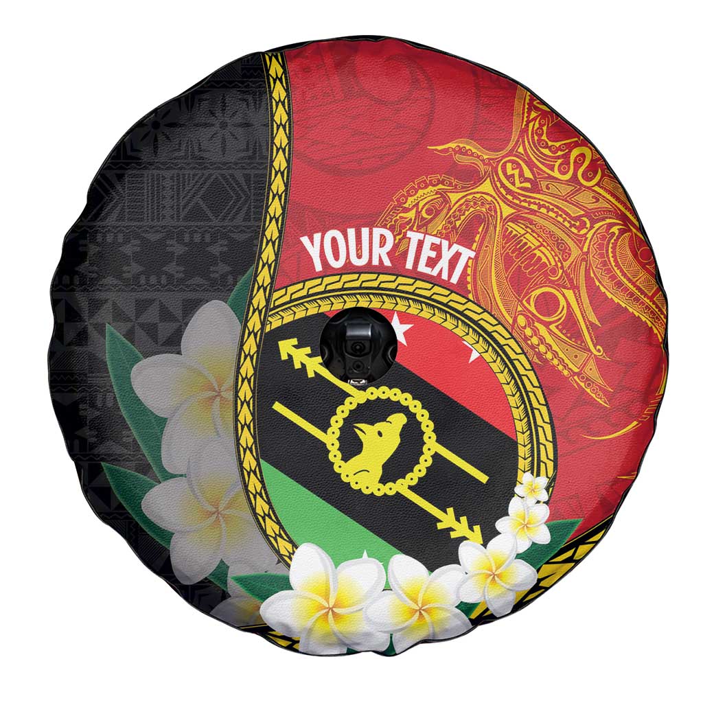 Personalised PNG Sauten Hailans Spare Tire Cover Papua New Guinea Plumeria Melanesian Pattern - Polynesian Pride