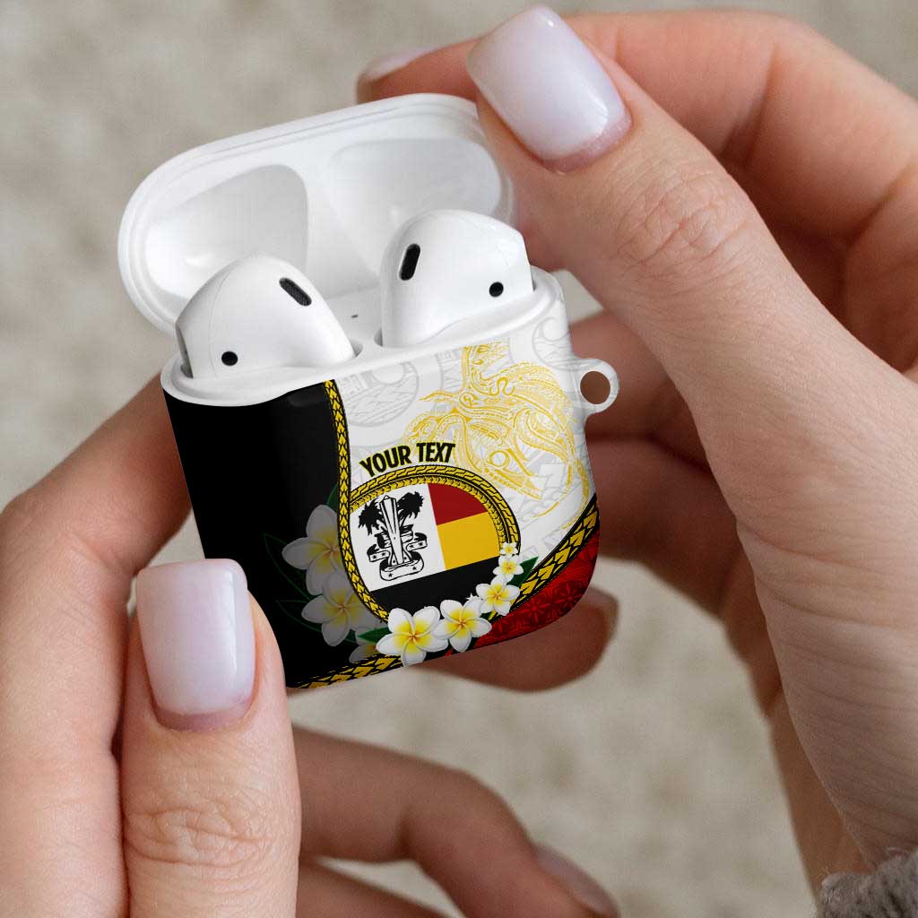 Personalised PNG Madang Provins AirPods Case Papua New Guinea Plumeria Melanesian Pattern - Polynesian Pride