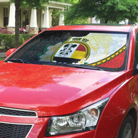 Personalised PNG Madang Provins Auto Sun Shade Papua New Guinea Plumeria Melanesian Pattern - Polynesian Pride