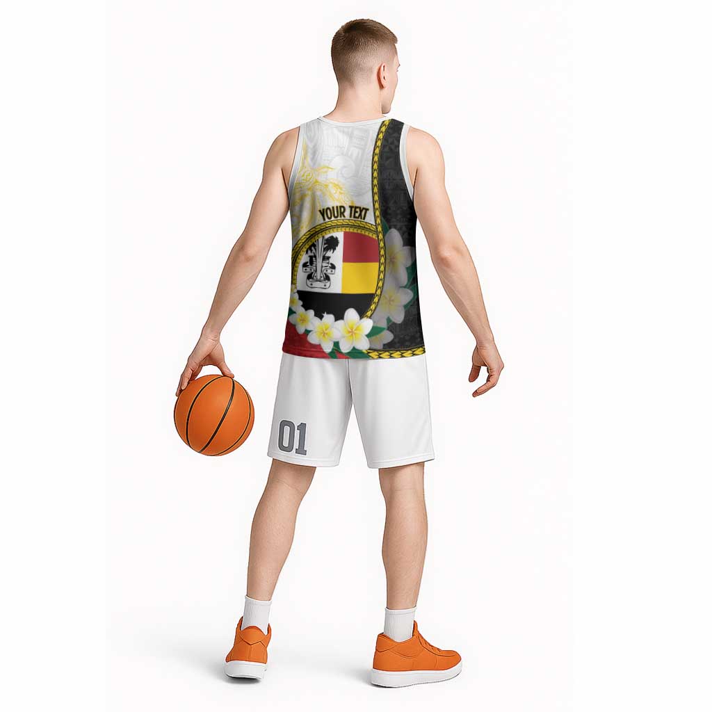 Personalised PNG Madang Provins Basketball Jersey Papua New Guinea Plumeria Melanesian Pattern - Polynesian Pride