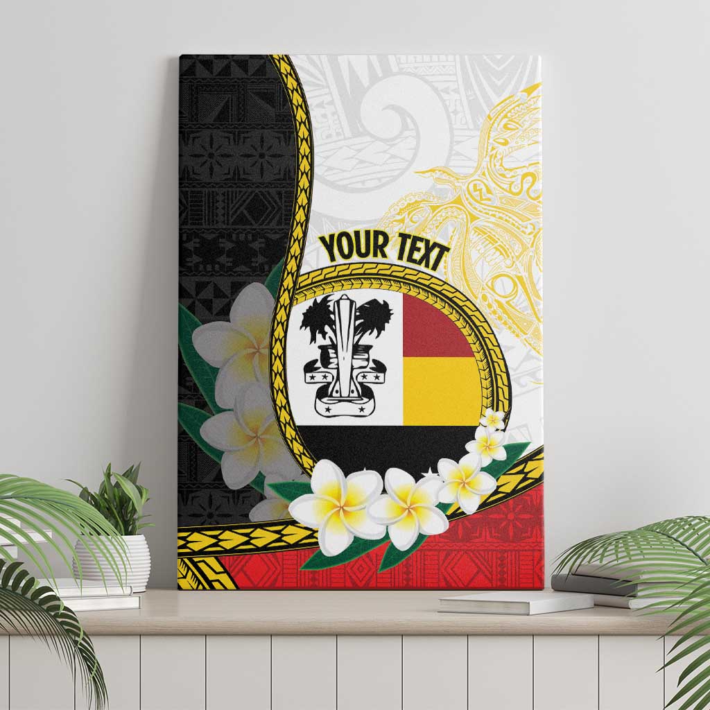 Personalised PNG Madang Provins Canvas Wall Art Papua New Guinea Plumeria Melanesian Pattern - Polynesian Pride