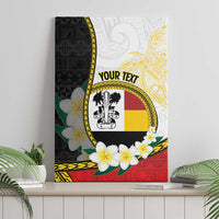 Personalised PNG Madang Provins Canvas Wall Art Papua New Guinea Plumeria Melanesian Pattern - Polynesian Pride