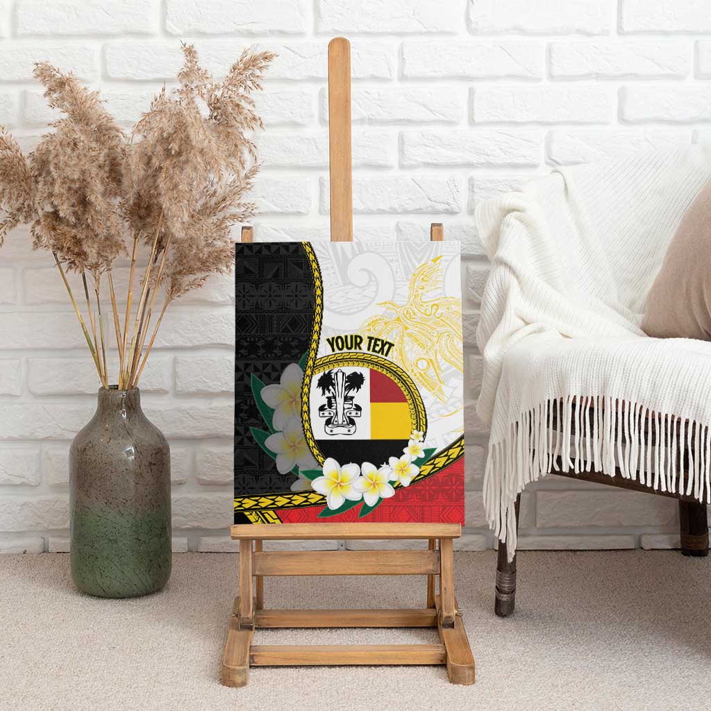Personalised PNG Madang Provins Canvas Wall Art Papua New Guinea Plumeria Melanesian Pattern - Polynesian Pride