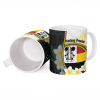 Personalised PNG Madang Provins Ceramic Mug Papua New Guinea Plumeria Melanesian Pattern - Polynesian Pride