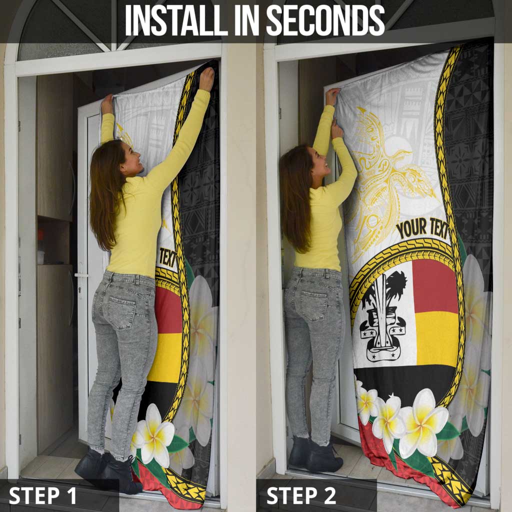 Personalised PNG Madang Provins Door Cover Papua New Guinea Plumeria Melanesian Pattern - Polynesian Pride