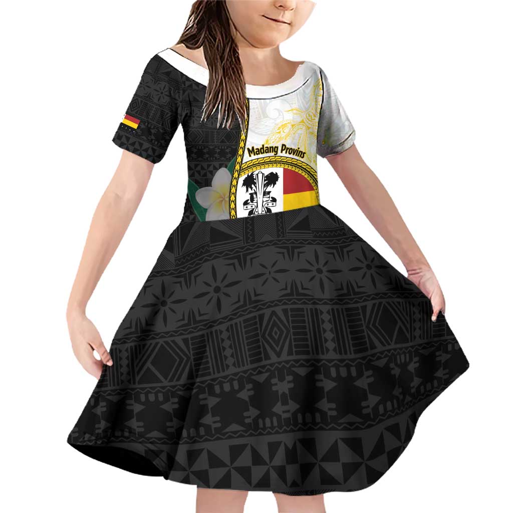 Personalised PNG Madang Provins Family Matching Off Shoulder Short Dress and Hawaiian Shirt Papua New Guinea Plumeria Melanesian Pattern - Polynesian Pride