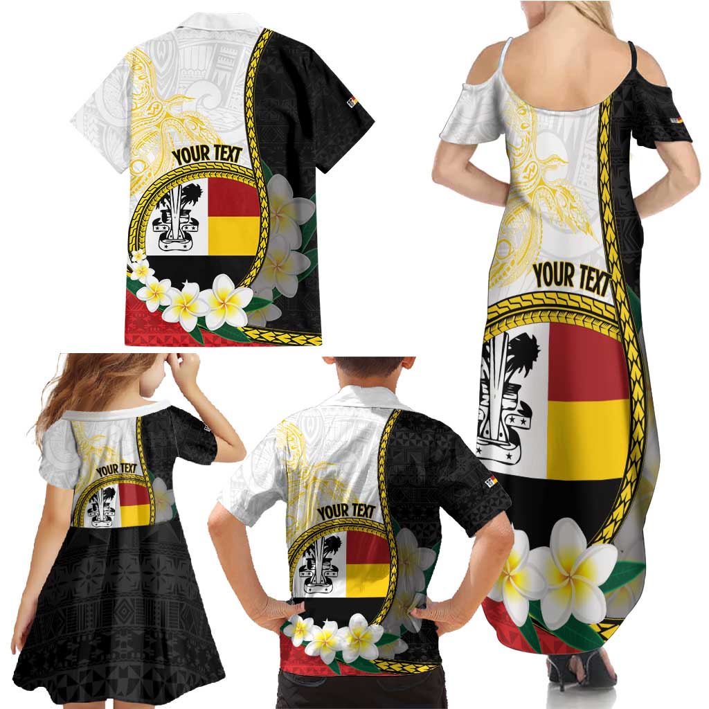 Personalised PNG Madang Provins Family Matching Summer Maxi Dress and Hawaiian Shirt Papua New Guinea Plumeria Melanesian Pattern - Polynesian Pride