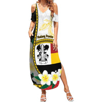 Personalised PNG Madang Provins Family Matching Summer Maxi Dress and Hawaiian Shirt Papua New Guinea Plumeria Melanesian Pattern - Polynesian Pride