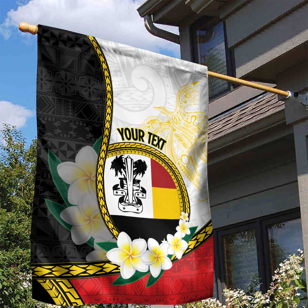 Personalised PNG Madang Provins Garden Flag Papua New Guinea Plumeria Melanesian Pattern - Polynesian Pride