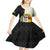 Personalised PNG Madang Provins Kid Short Sleeve Dress Papua New Guinea Plumeria Melanesian Pattern - Polynesian Pride