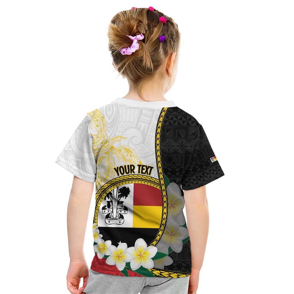 Personalised PNG Madang Provins Kid T Shirt Papua New Guinea Plumeria Melanesian Pattern - Polynesian Pride