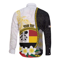 Personalised PNG Madang Provins Long Sleeve Button Shirt Papua New Guinea Plumeria Melanesian Pattern - Polynesian Pride