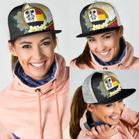 PNG Madang Provins Mesh Trucker Cap Papua New Guinea Plumeria Melanesian Pattern - Polynesian Pride