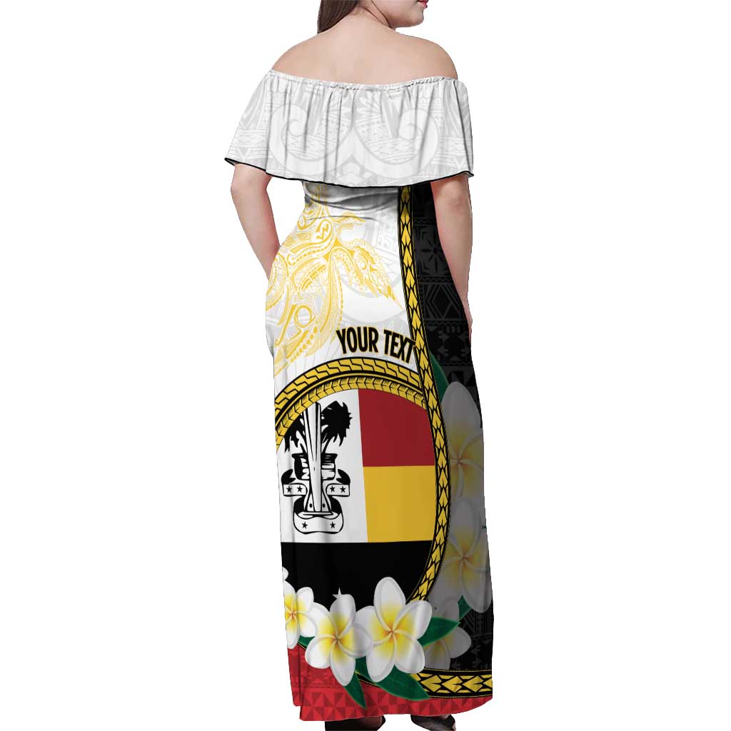 Personalised PNG Madang Provins Off Shoulder Maxi Dress Papua New Guinea Plumeria Melanesian Pattern - Polynesian Pride