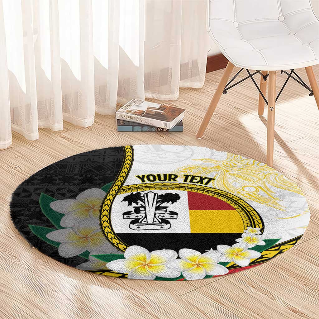Personalised PNG Madang Provins Round Carpet Papua New Guinea Plumeria Melanesian Pattern - Polynesian Pride