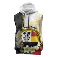 Personalised PNG Madang Provins Sleeveless Hoodie Papua New Guinea Plumeria Melanesian Pattern - Polynesian Pride