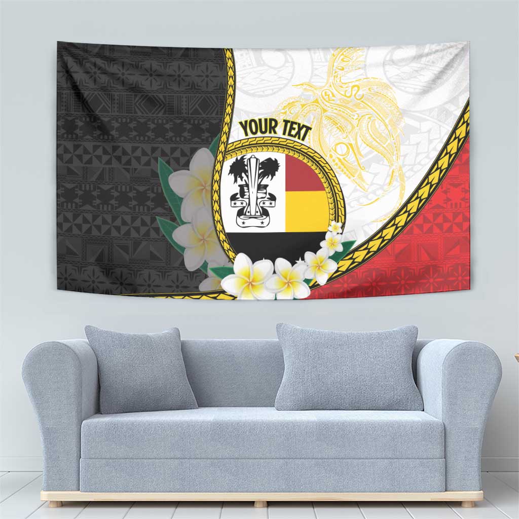 Personalised PNG Madang Provins Tapestry Papua New Guinea Plumeria Melanesian Pattern - Polynesian Pride