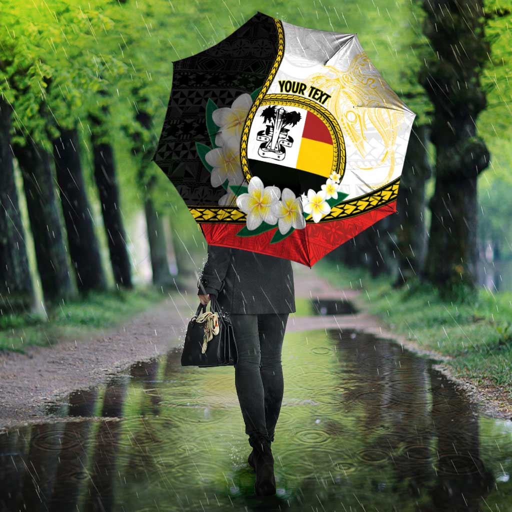 Personalised PNG Madang Provins Umbrella Papua New Guinea Plumeria Melanesian Pattern - Polynesian Pride