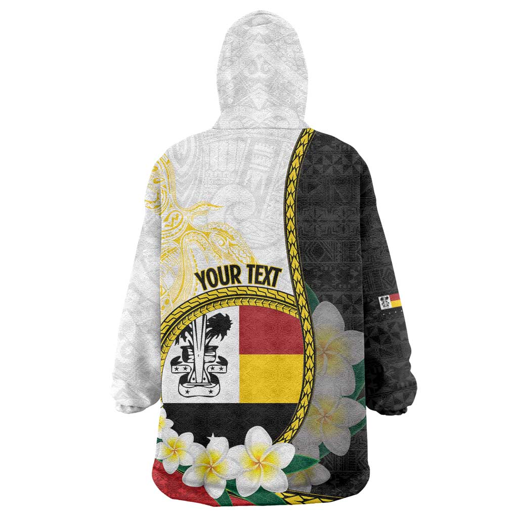 Personalised PNG Madang Provins Wearable Blanket Hoodie Papua New Guinea Plumeria Melanesian Pattern - Polynesian Pride