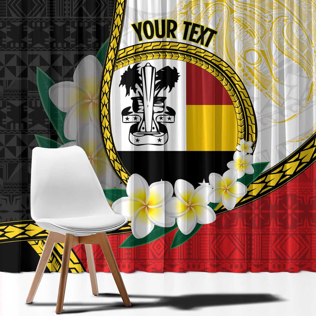 Personalised PNG Madang Provins Window Curtain Papua New Guinea Plumeria Melanesian Pattern - Polynesian Pride