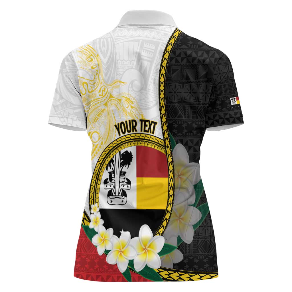 Personalised PNG Madang Provins Women Polo Shirt Papua New Guinea Plumeria Melanesian Pattern - Polynesian Pride