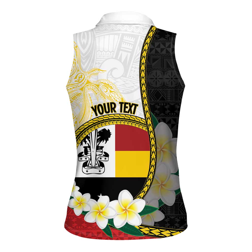 Personalised PNG Madang Provins Women Sleeveless Polo Shirt Papua New Guinea Plumeria Melanesian Pattern - Polynesian Pride