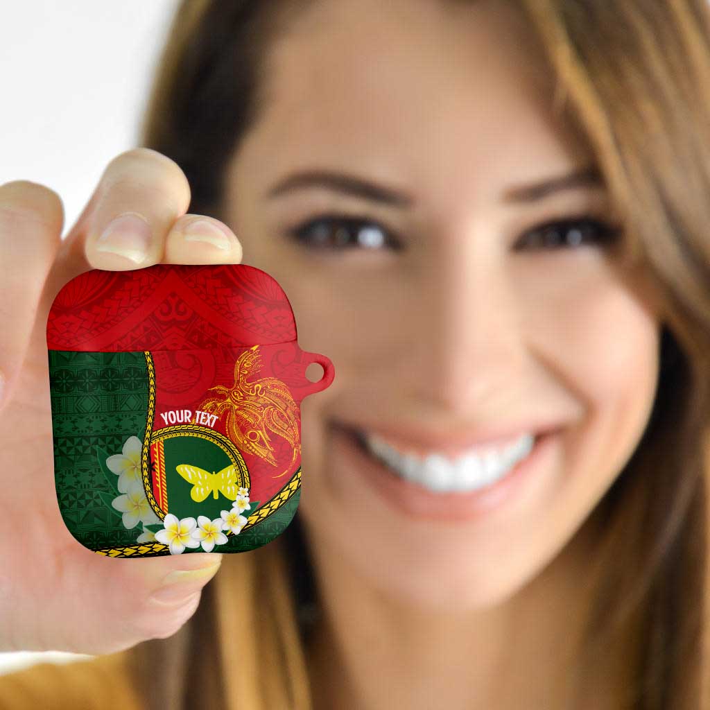 Personalised PNG Oro Provins AirPods Case Papua New Guinea Plumeria Melanesian Pattern - Polynesian Pride