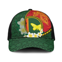 PNG Oro Provins Baseball Net Cap Papua New Guinea Plumeria Melanesian Pattern - Polynesian Pride