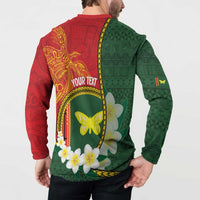 Personalised PNG Oro Provins Button Sweatshirt Papua New Guinea Plumeria Melanesian Pattern - Polynesian Pride