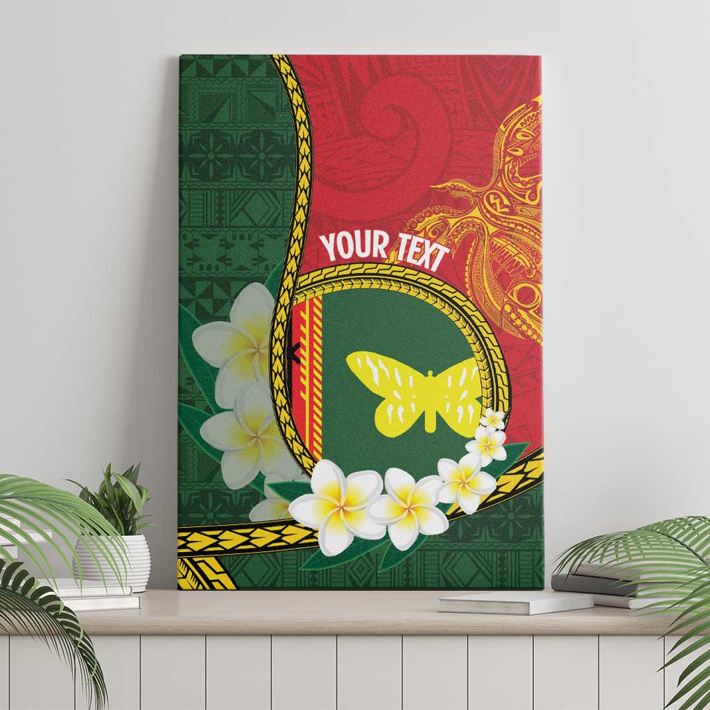 Personalised PNG Oro Provins Canvas Wall Art Papua New Guinea Plumeria Melanesian Pattern - Polynesian Pride
