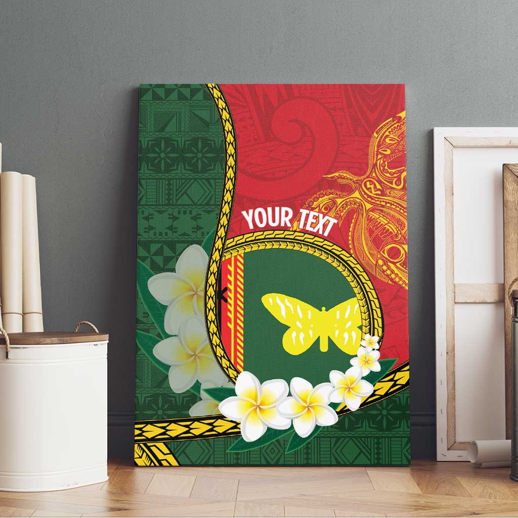 Personalised PNG Oro Provins Canvas Wall Art Papua New Guinea Plumeria Melanesian Pattern - Polynesian Pride