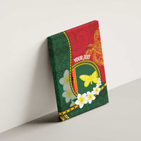 Personalised PNG Oro Provins Canvas Wall Art Papua New Guinea Plumeria Melanesian Pattern - Polynesian Pride