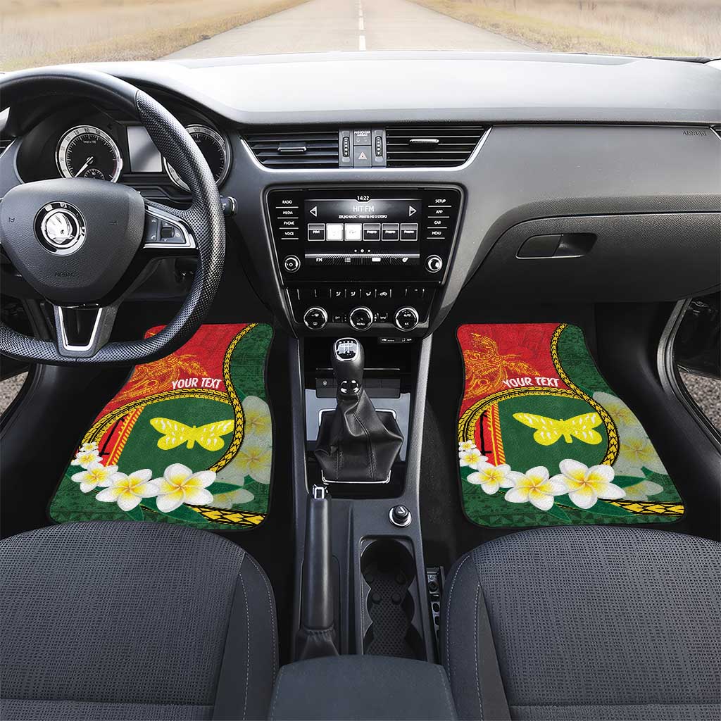 Personalised PNG Oro Provins Car Mats Papua New Guinea Plumeria Melanesian Pattern - Polynesian Pride