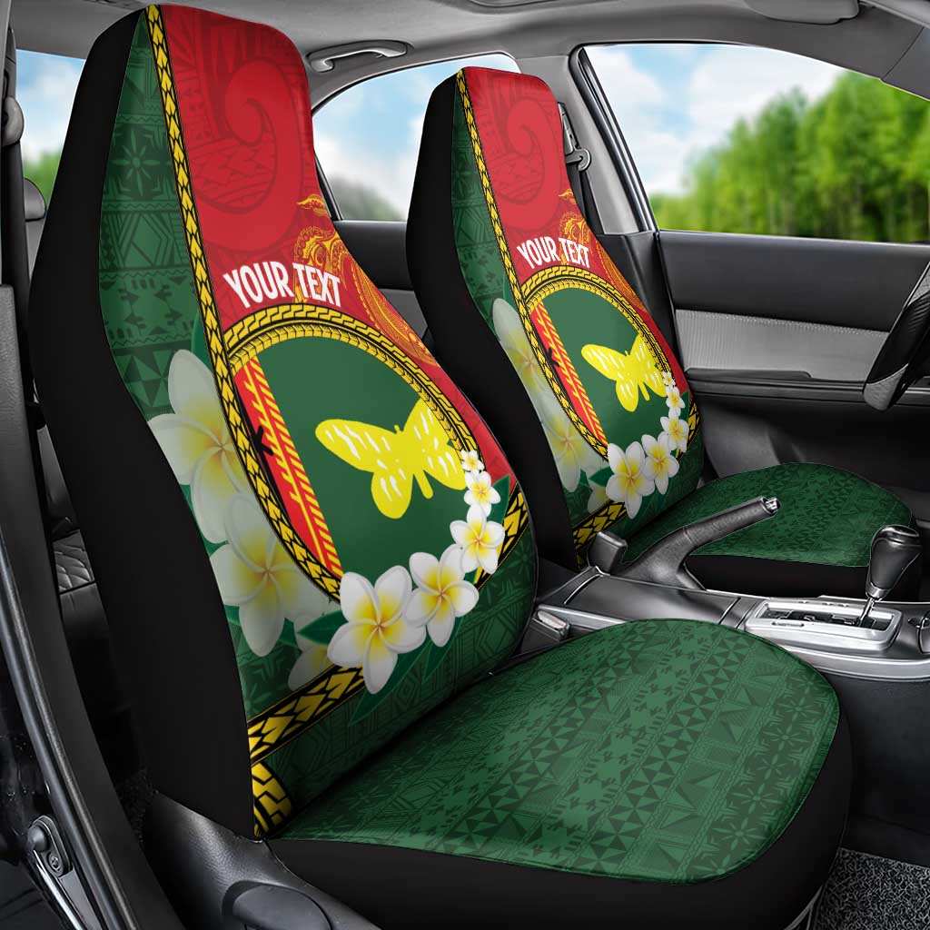 Personalised PNG Oro Provins Car Seat Cover Papua New Guinea Plumeria Melanesian Pattern - Polynesian Pride