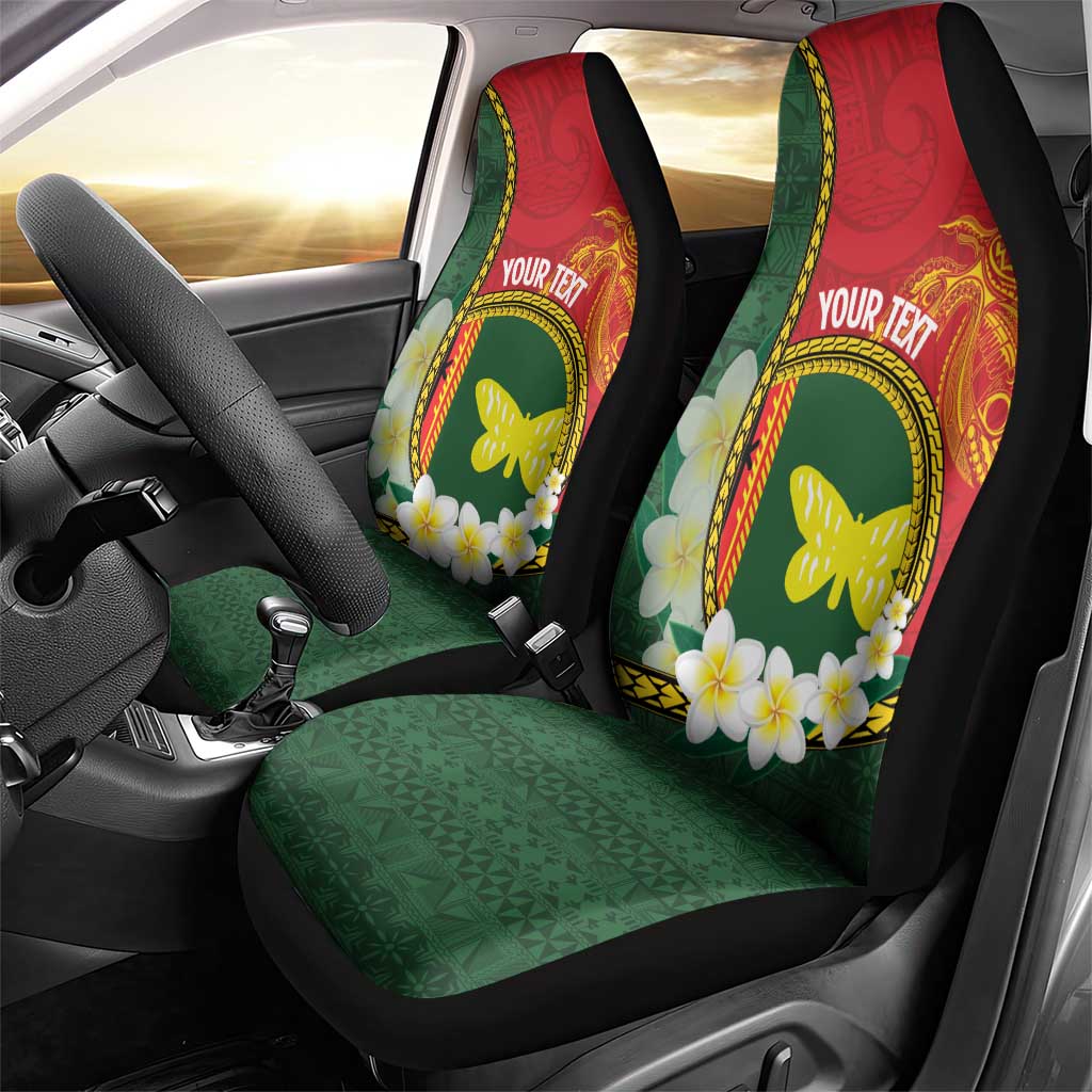 Personalised PNG Oro Provins Car Seat Cover Papua New Guinea Plumeria Melanesian Pattern - Polynesian Pride