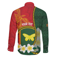 Personalised PNG Oro Provins Family Matching Long Sleeve Bodycon Dress and Hawaiian Shirt Papua New Guinea Plumeria Melanesian Pattern - Polynesian Pride