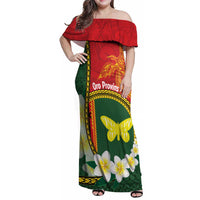 Personalised PNG Oro Provins Family Matching Off Shoulder Maxi Dress and Hawaiian Shirt Papua New Guinea Plumeria Melanesian Pattern - Polynesian Pride